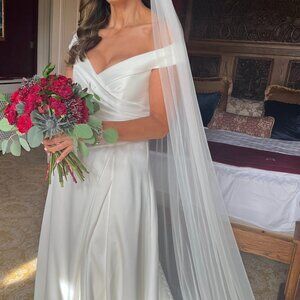 Maggie Sottero Mikado Wedding Dress-Size 10- Preserved and Pressed